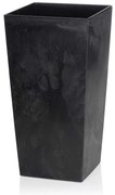 PLASTOVÝ KVETINÁČ PORTO 46X25X25 CM IMITÁCIA BETÓNU ČIERNA