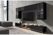 Obývacia stena Calabria C24 BLACK (čierna + dub artisan) (bez osvetlenia). Akcia -20%. Vlastná spoľahlivá doprava až k Vám domov. 1051559