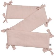 Bellamy Ružový ľanový mantinel do postieľky DUSTY PINK