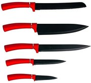 Kitchisimo Sada nožov s nepriľnavým povrchom, 5 ks, červená