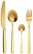 Elegantná sada príborov Prato Gold – 24-dielna zlatá nerezová súprava