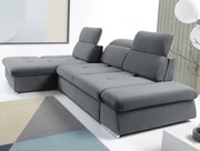 Rohová sedacia súprava Focus, oceľovo šedá látka, ľavý roh%
