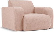 Ružové kreslo z textílie bouclé Molino – Micadoni Home