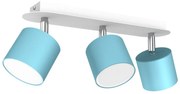 Bodové svietidlo Dixie, 3x modré kovové tienidlo, w/ch