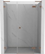 Mexen Lunar L, Otočné pravé sprchové dvere 120 cm, 8mm číre sklo, medený matný profil, 834SL-120-050-65-00-P
