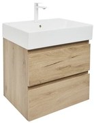Kúpeľňová skrinka 2 zásuvky s umývadlom SAT B-Way 59x50x45 cm dub matný BWAY260OAKU2BBI