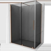 Mexen Velar sprchový kout posuvný 130 x 70 cm, grafit, kartáčovaná měď - 871-130-070-41-65