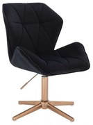 LuxuryForm DESIGN Stolička MILANO MAX VELUR na zlatom kríži - čierna