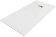 Mexen Hugo, obdĺžniková sprchová vanička SMC 170 x 90 cm, biela, zlatá krytka, 42109017-G