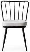 Bielo-čierne kovové jedálenské stoličky v súprave 2 ks Yildiz – Kalune Design