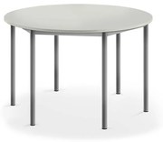 Stôl SONITUS, okrúhly, Ø 1200x720 mm, HPL - šedá, strieborná