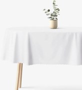 Goldea sviatočný oválny teflónový obrus - biely s lesklými obdĺžnikmi 120 x 160 cm