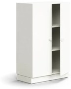 Skriňa QBUS, 2 police, so soklom, s madlom, 1252x800x420 mm, biela