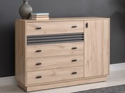Komoda so šuplíkmi Ancona, 135 cm, dub estana/antracit%