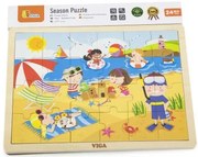 Viga drevené puzzle 24 dielikov - leto