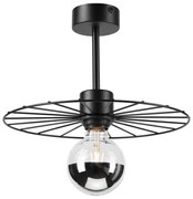 Luster na tyči MONTANA 1xE27/15W/230V pr. 30 cm čierna