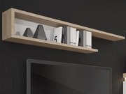 Nástenná polica s priehradkou Lyon 140 cm, dub riviéra/biely lesk%