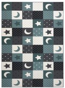 Koberec STARS tyrkys / sivý