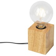 Rustikálna stolná lampa drevo prírodné - Bloc