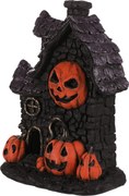 Domček z magnézia - Halloween, LED osvetl., čierny s tekvicami Farba: Čierna