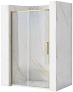Rea Rapid Slide, posuvné sprchové dvere 1300 x 1950 mm, 6mm číre sklo, zlatý matný profil, REA-K8590