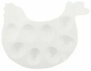 Florina Porcelánový tanier na vajíčka Sliepočka, 26,5 x 20,5 x 2 cm