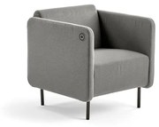 Kreslo CLEAR s USB zásuvkou, látka, šedohnedá