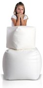Sedací vak taburetka kocka veľká biela EMI