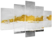 Obraz - Zlaté a šedé ťahy (150x105 cm)