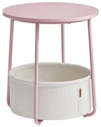 Odkladací stolík NOIRA ružová/biela