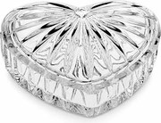 Crystal Bohemia Sklenená dóza v tvare SRDCE 110 mm