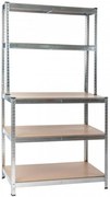 Regál kovový G 100x30/60x180 cm 150kg s nadstavbou drevené police