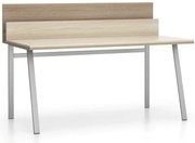PLAN Kancelársky písací stôl SINGLE LAYERS s prepážkami, dub prírodný/dub morený