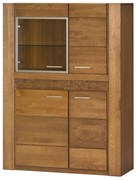 Vitrína Velvet II 15 s LED osvětlením 110 cm z masivu dub Rustikal