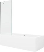 Mexen Cube obdĺžniková vaňa 180 x 80 cm s obkladom a 1-krídlovou sprchovou zástenou 70 cm, Transparentné, Chrómová - 550518080X9