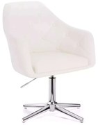 LuxuryForm DESIGN Kreslo ANDORA na striebornom kríži - biele