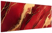 Obraz - Červeno-zlatý mramor (120x50 cm)