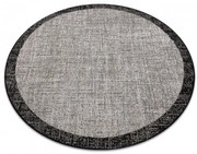 Koberec SIZAL FLOORLUX kruh 20401 Ramka strieborný/čierny
