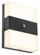 Vonkajšia nástenná lampa čierna IP44 vrátane LED s čidlom súmraku - Dualy