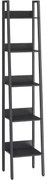 Rebríková polica, 5-úrovňový úzky regál, čierny