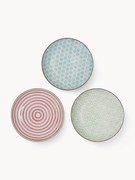 Súprava ručne maľovaných raňajkových tanierov Patrizia, 3 ks