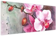 Obraz - Orchidey, aquarel (120x50 cm)