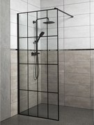 Novoterm Sprchová zastena Walk-in NV-Techno 100, čierna/transparent - bez vaničky