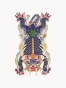 Ručne tuftovaný vlnený koberec Dragon