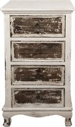 Bielo-hnedá antik drevená komoda so šuplíkmi Vivvien - 44*35*81 cm