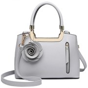 Sivá zdobená kabelka na rameno „Fleur“