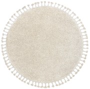 Dywany Łuszczów, Kusový koberec Berber 9000 cream kruh, 120x120 (priemer) kruh, biela, obývacia izba