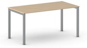 Stôl PRIMO SQUARE so sivostriebornou podnožou 1600 x 800 x 750 mm, buk