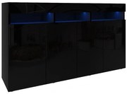 Komoda Izumi 140 BL čierna mat/lesk