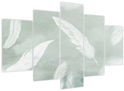 Obraz - Biele pierka (150x105 cm)